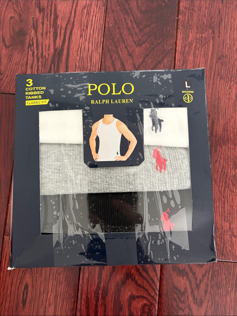 Polo by Ralph Lauren 3-Pack Ribbed Tank Tops - White, Gray, Black
